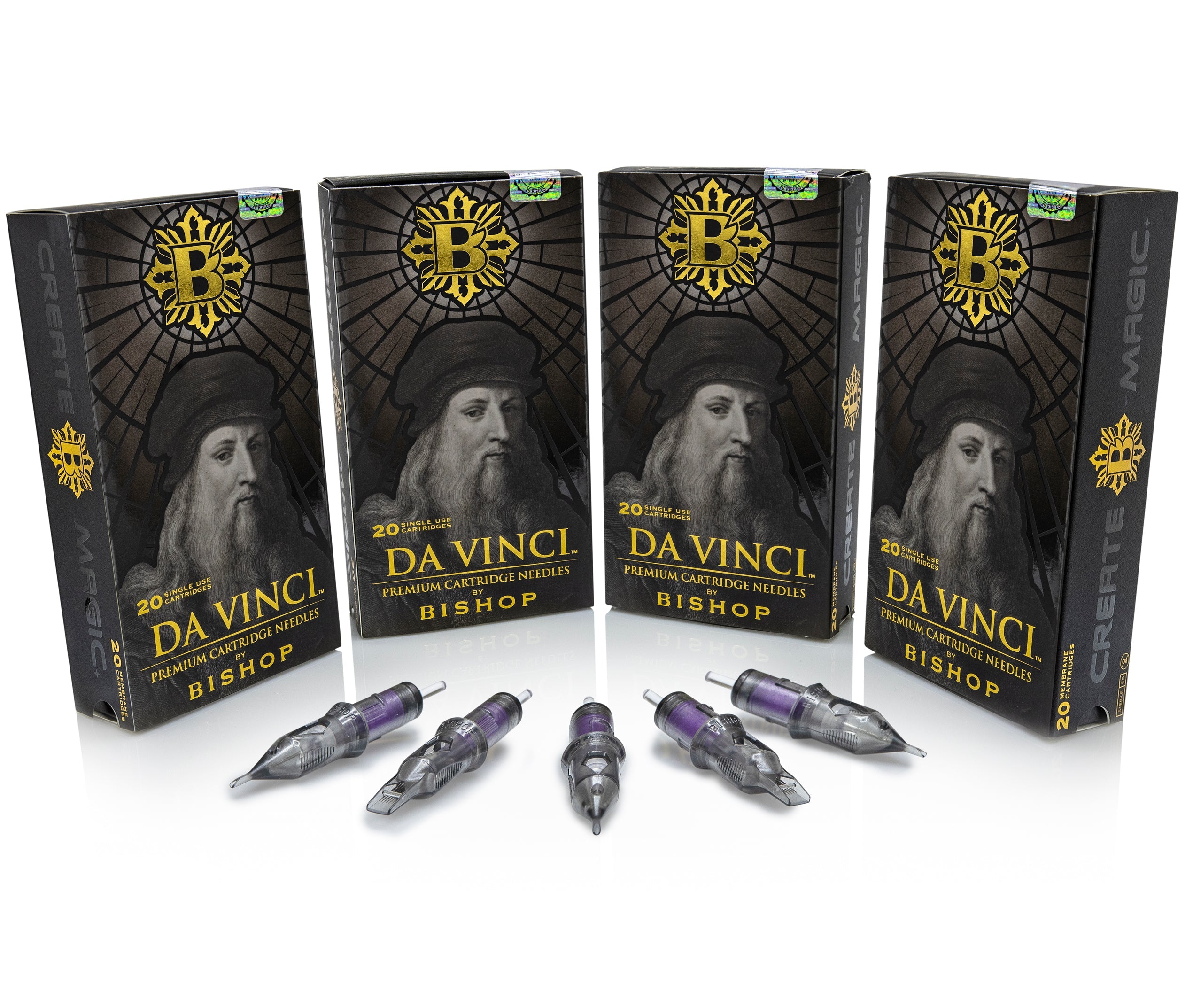 Da Vinci V2 Cartridges 20pcs - Round Shaders - Nordic Tattoo Supplies